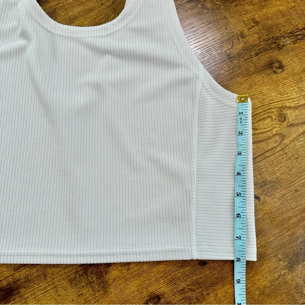 Lululemon Ribbed Softstreme Cropped Tank Top, Bone, 12